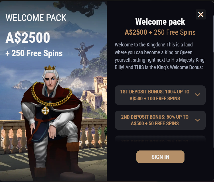king's welcome pack